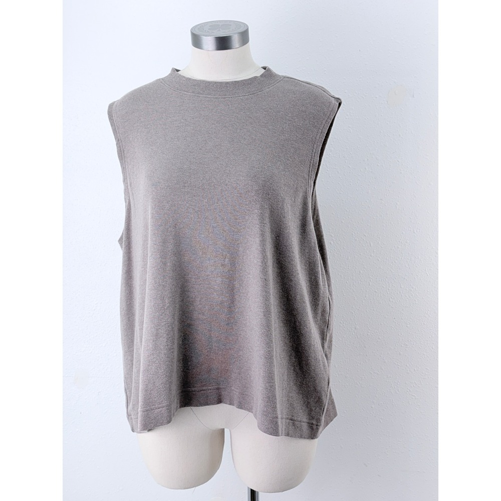 Pact Organic Cotton Muscle Tank XL Heather Taupe Relaxed Sleeveless Top